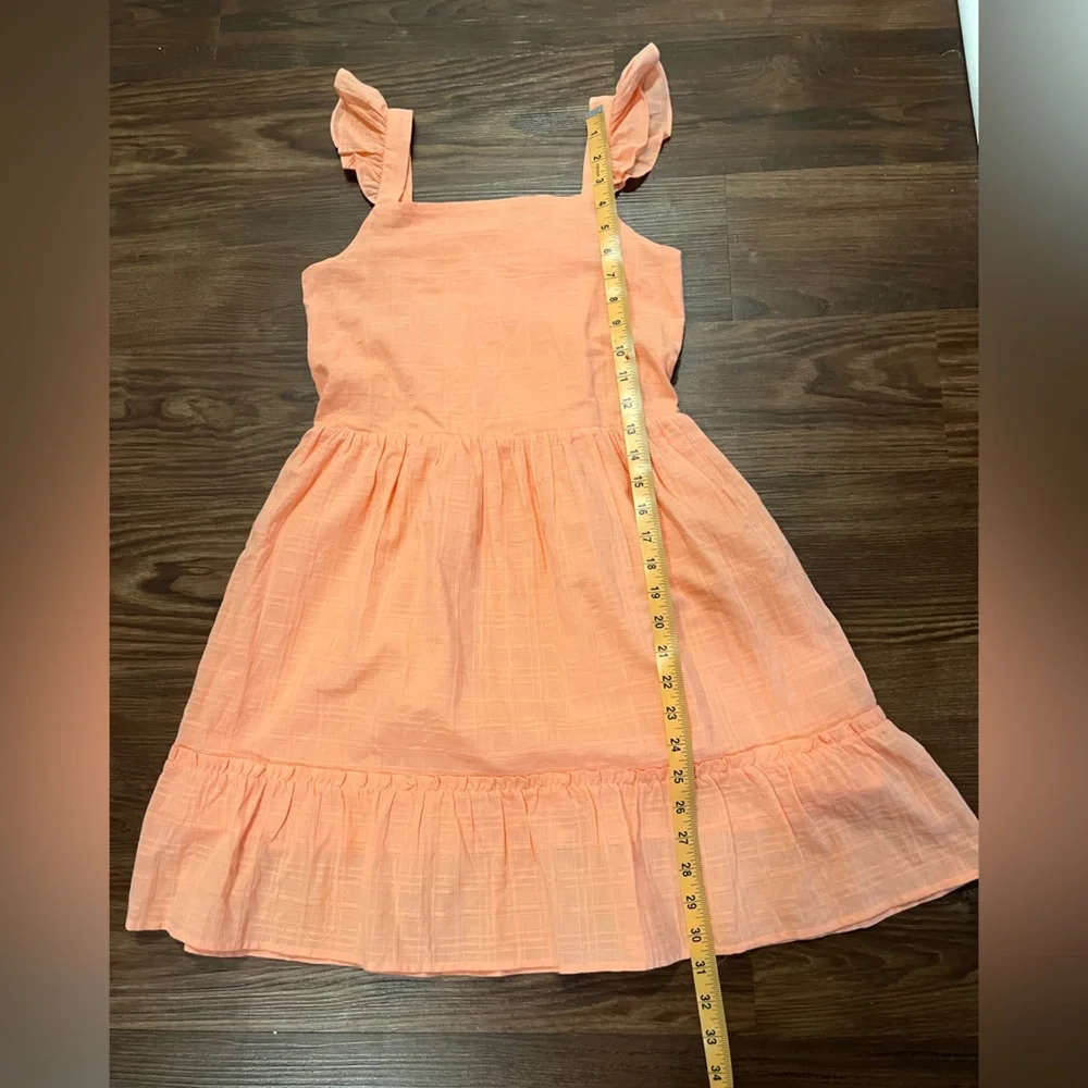 NWOT Gap Kids Girl's Cotton Tiered Peasant Dress Sleeveless Peach Lined XL 14/16